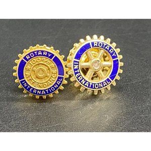 VTG Rotary International 100% Attendance + 1 Lapel Hat Pin Tie Tack 10K Gold Fil